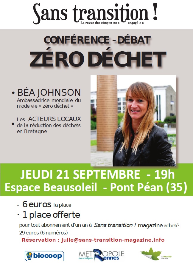 Image result for conférence Béa johnson 21 septembre 2017