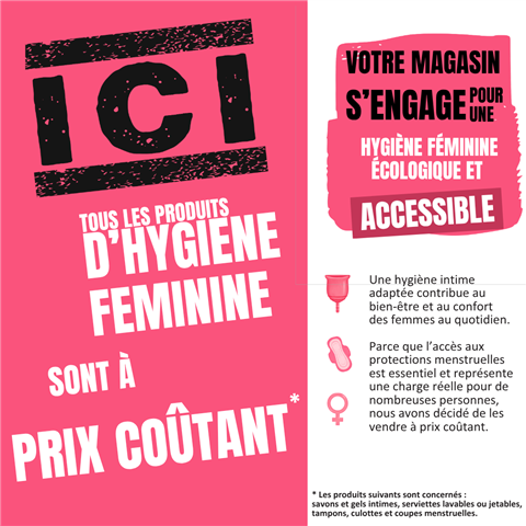 Hygiène féminine à prix COUTANT !