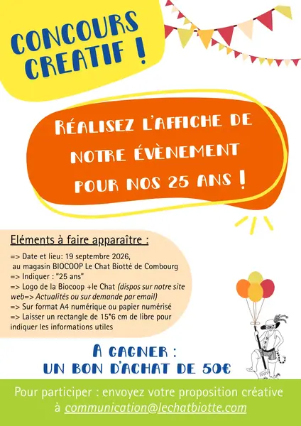 CONCOURS CREATIF : réalisez l'affiche pour notre évènement anniversaire des 25 ans !